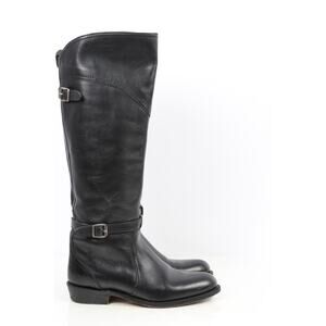 FRYE Dorado Black Leather Tall Riding Boots Size 7B Classic Equestrian